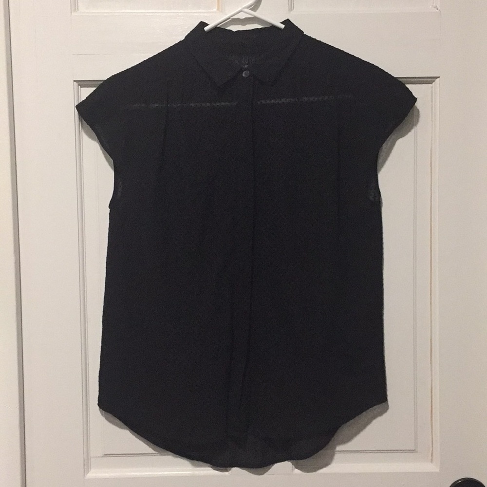 Madewell short-sleeved dotted silk blouse